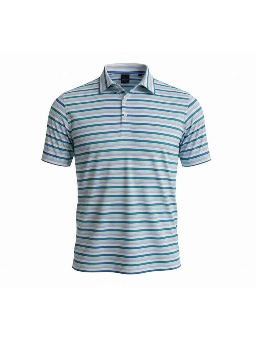 Dunning Golf Striped Polo Shirt Large